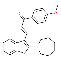 ChemSpider 2D Image | (2E)-3-[2-(1-Azepanyl)-1H-inden-3-yl]-1-(4-methoxyphenyl)-2-propen-1-one | C25H27NO2