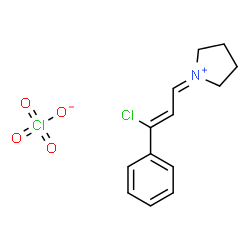 ChemSpider 2D Image | 1-[(2Z)-3-Chloro-3-phenyl-2-propen-1-ylidene]pyrrolidinium perchlorate | C13H15Cl2NO4