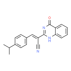 ChemSpider 2D Image | (2E)-3-(4-Isopropylphenyl)-2-(4-oxo-1,4-dihydro-2-quinazolinyl)acrylonitrile | C20H17N3O