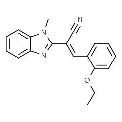 ChemSpider 2D Image | (2E)-3-(2-Ethoxyphenyl)-2-(1-methyl-1H-benzimidazol-2-yl)acrylonitrile | C19H17N3O