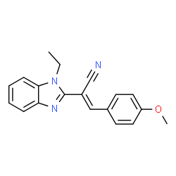 ChemSpider 2D Image | (2E)-2-(1-Ethyl-1H-benzimidazol-2-yl)-3-(4-methoxyphenyl)acrylonitrile | C19H17N3O