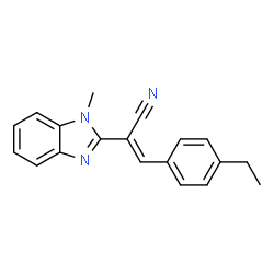 ChemSpider 2D Image | (2E)-3-(4-Ethylphenyl)-2-(1-methyl-1H-benzimidazol-2-yl)acrylonitrile | C19H17N3