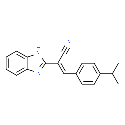 ChemSpider 2D Image | (2E)-2-(1H-Benzimidazol-2-yl)-3-(4-isopropylphenyl)acrylonitrile | C19H17N3