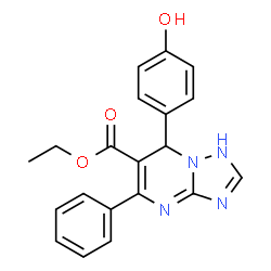ChemSpider 2D Image | Ethyl 7-(4-hydroxyphenyl)-5-phenyl-1,7-dihydro[1,2,4]triazolo[1,5-a]pyrimidine-6-carboxylate | C20H18N4O3