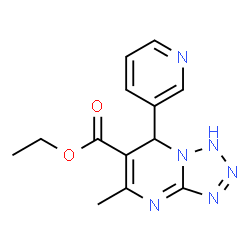 ChemSpider 2D Image | Ethyl 5-methyl-7-(3-pyridinyl)-1,7-dihydrotetrazolo[1,5-a]pyrimidine-6-carboxylate | C13H14N6O2