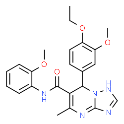 ChemSpider 2D Image | 7-(4-Ethoxy-3-methoxyphenyl)-N-(2-methoxyphenyl)-5-methyl-1,7-dihydro[1,2,4]triazolo[1,5-a]pyrimidine-6-carboxamide | C23H25N5O4