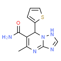 ChemSpider 2D Image | 5-Methyl-7-(2-thienyl)-1,7-dihydro[1,2,4]triazolo[1,5-a]pyrimidine-6-carboxamide | C11H11N5OS