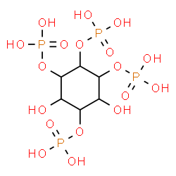 ChemSpider 2D Image | 4,6-Dihydroxy-1,2,3,5-cyclohexantetrayltetrakis[dihydrogen-(phosphat)] | C6H16O18P4