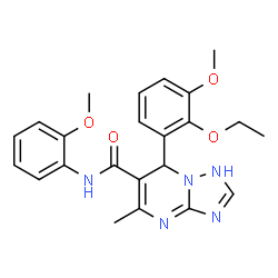 ChemSpider 2D Image | 7-(2-Ethoxy-3-methoxyphenyl)-N-(2-methoxyphenyl)-5-methyl-1,7-dihydro[1,2,4]triazolo[1,5-a]pyrimidine-6-carboxamide | C23H25N5O4