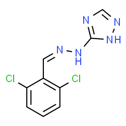 ChemSpider 2D Image | 5-[(2Z)-2-(2,6-Dichlorobenzylidene)hydrazino]-1H-1,2,4-triazole | C9H7Cl2N5