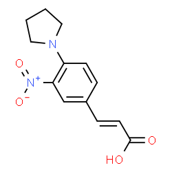 ChemSpider 2D Image | (2E)-3-[3-Nitro-4-(1-pyrrolidinyl)phenyl]acrylic acid | C13H14N2O4