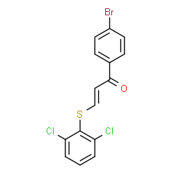 ChemSpider 2D Image | 1-(4-bromophenyl)-3-[(2,6-dichlorophenyl)thio]prop-2-en-1-one | C15H9BrCl2OS