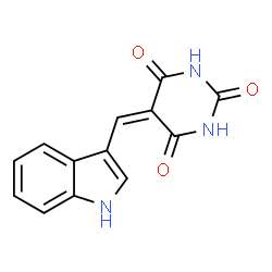 ChemSpider 2D Image | 5-(1H-Indol-3-ylmethylene)-2,4,6(1H,3H,5H)-pyrimidinetrione | C13H9N3O3