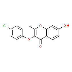 ChemSpider 2D Image | 3-(4-Chloro-phenoxy)-7-hydroxy-2-methyl-chromen-4-one | C16H11ClO4