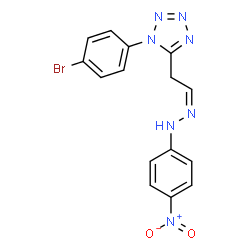 ChemSpider 2D Image | 1-(4-Bromophenyl)-5-{(2Z)-2-[(4-nitrophenyl)hydrazono]ethyl}-1H-tetrazole | C15H12BrN7O2
