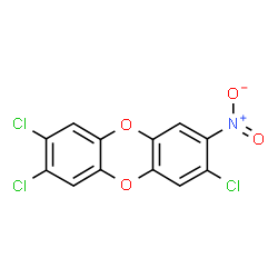 ChemSpider 2D Image | 2,3,7-Trichloro-8-nitrooxanthrene | C12H4Cl3NO4