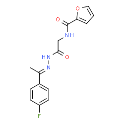 ChemSpider 2D Image | N-(2-{(2E)-2-[1-(4-Fluorophenyl)ethylidene]hydrazino}-2-oxoethyl)-2-furamide | C15H14FN3O3