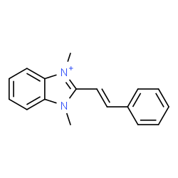 ChemSpider 2D Image | 1,3-Dimethyl-2-styryl-3H-benzoimidazol-1-ium | C17H17N2
