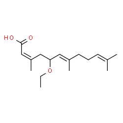 ChemSpider 2D Image | (2Z,6E)-5-Ethoxy-3,7,11-trimethyl-2,6,10-dodecatrienoic acid | C17H28O3