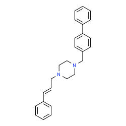 ChemSpider 2D Image | 1-(4-Biphenylylmethyl)-4-[(2E)-3-phenyl-2-propen-1-yl]piperazine | C26H28N2