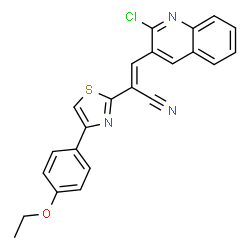 ChemSpider 2D Image | (2E)-3-(2-Chloro-3-quinolinyl)-2-[4-(4-ethoxyphenyl)-1,3-thiazol-2-yl]acrylonitrile | C23H16ClN3OS