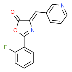 ChemSpider 2D Image | (4Z)-2-(2-Fluorophenyl)-4-(3-pyridinylmethylene)-1,3-oxazol-5(4H)-one | C15H9FN2O2