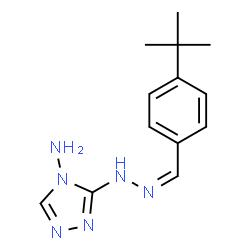 ChemSpider 2D Image | 3-{(2Z)-2-[4-(2-Methyl-2-propanyl)benzylidene]hydrazino}-4H-1,2,4-triazol-4-amine | C13H18N6
