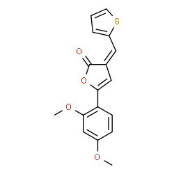 ChemSpider 2D Image | (3Z)-5-(2,4-Dimethoxyphenyl)-3-(2-thienylmethylene)-2(3H)-furanone | C17H14O4S