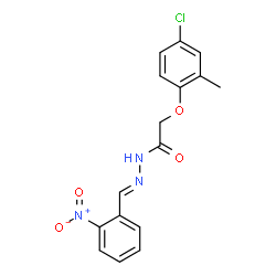 ChemSpider 2D Image | 2-(4-Chloro-2-methylphenoxy)-N'-[(E)-(2-nitrophenyl)methylene]acetohydrazide | C16H14ClN3O4