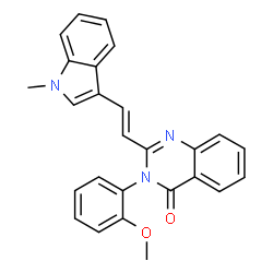 ChemSpider 2D Image | 3-(2-Methoxy-phenyl)-2-[2-(1-methyl-1H-indol-3-yl)-vinyl]-3H-quinazolin-4-one | C26H21N3O2