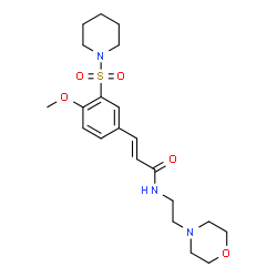 ChemSpider 2D Image | (2E)-3-[4-Methoxy-3-(1-piperidinylsulfonyl)phenyl]-N-[2-(4-morpholinyl)ethyl]acrylamide | C21H31N3O5S