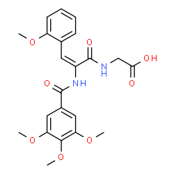 ChemSpider 2D Image | N-{(2E)-3-(2-Methoxyphenyl)-2-[(3,4,5-trimethoxybenzoyl)amino]-2-propenoyl}glycine | C22H24N2O8