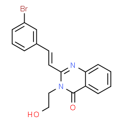 ChemSpider 2D Image | 2-[2-(3-Bromo-phenyl)-vinyl]-3-(2-hydroxy-ethyl)-3H-quinazolin-4-one | C18H15BrN2O2