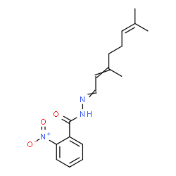 ChemSpider 2D Image | N'-(3,7-Dimethyl-2,6-octadien-1-ylidene)-2-nitrobenzohydrazide | C17H21N3O3
