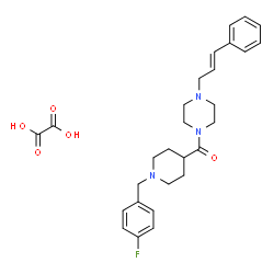 ChemSpider 2D Image | [1-(4-Fluorobenzyl)-4-piperidinyl]{4-[(2E)-3-phenyl-2-propen-1-yl]-1-piperazinyl}methanone ethanedioate (1:1) | C28H34FN3O5