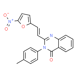 ChemSpider 2D Image | 2-[2-(5-Nitro-furan-2-yl)-vinyl]-3-p-tolyl-3H-quinazolin-4-one | C21H15N3O4