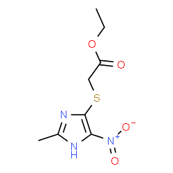 ChemSpider 2D Image | Ethyl [(2-methyl-5-nitro-1H-imidazol-4-yl)sulfanyl]acetate | C8H11N3O4S