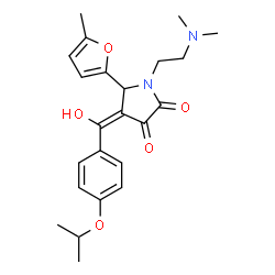 ChemSpider 2D Image | (4E)-1-[2-(Dimethylamino)ethyl]-4-[hydroxy(4-isopropoxyphenyl)methylene]-5-(5-methyl-2-furyl)-2,3-pyrrolidinedione | C23H28N2O5