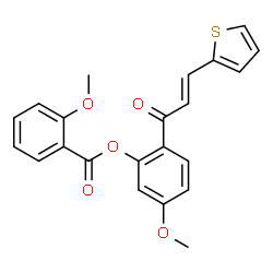 ChemSpider 2D Image | 5-Methoxy-2-[(2E)-3-(2-thienyl)-2-propenoyl]phenyl 2-methoxybenzoate | C22H18O5S
