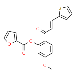ChemSpider 2D Image | 5-Methoxy-2-[(2E)-3-(2-thienyl)-2-propenoyl]phenyl 2-furoate | C19H14O5S
