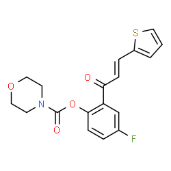 ChemSpider 2D Image | 4-Fluoro-2-[(2E)-3-(2-thienyl)-2-propenoyl]phenyl 4-morpholinecarboxylate | C18H16FNO4S