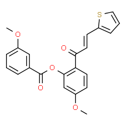 ChemSpider 2D Image | 5-Methoxy-2-[(2E)-3-(2-thienyl)-2-propenoyl]phenyl 3-methoxybenzoate | C22H18O5S