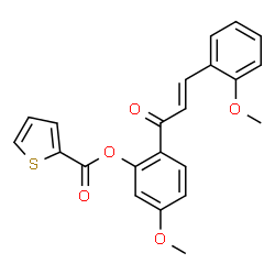 ChemSpider 2D Image | 5-Methoxy-2-[(2E)-3-(2-methoxyphenyl)-2-propenoyl]phenyl 2-thiophenecarboxylate | C22H18O5S