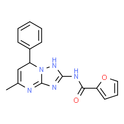 ChemSpider 2D Image | N-(5-Methyl-7-phenyl-1,7-dihydro[1,2,4]triazolo[1,5-a]pyrimidin-2-yl)-2-furamide | C17H15N5O2