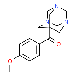 ChemSpider 2D Image | Methanone, (1,3,5-triazaadamantan-7-yl)(4-methoxyphenyl)- | C15H19N3O2