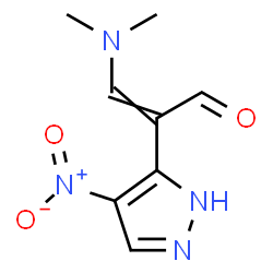 ChemSpider 2D Image | 3-(Dimethylamino)-2-(4-nitro-1H-pyrazol-5-yl)acrylaldehyde | C8H10N4O3