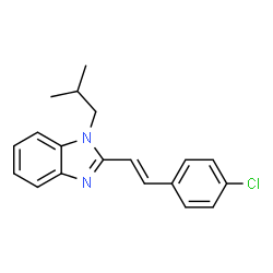 ChemSpider 2D Image | 2-[(E)-2-(4-Chlorophenyl)vinyl]-1-isobutyl-1H-benzimidazole | C19H19ClN2