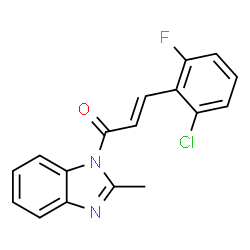 ChemSpider 2D Image | (2E)-3-(2-Chloro-6-fluorophenyl)-1-(2-methyl-1H-benzimidazol-1-yl)-2-propen-1-one | C17H12ClFN2O