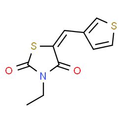 ChemSpider 2D Image | (5E)-3-Ethyl-5-(3-thienylmethylene)-1,3-thiazolidine-2,4-dione | C10H9NO2S2