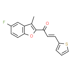 ChemSpider 2D Image | 1-(5-fluoro-3-methyl-2-benzofuranyl)-3-thiophen-2-yl-2-propen-1-one | C16H11FO2S